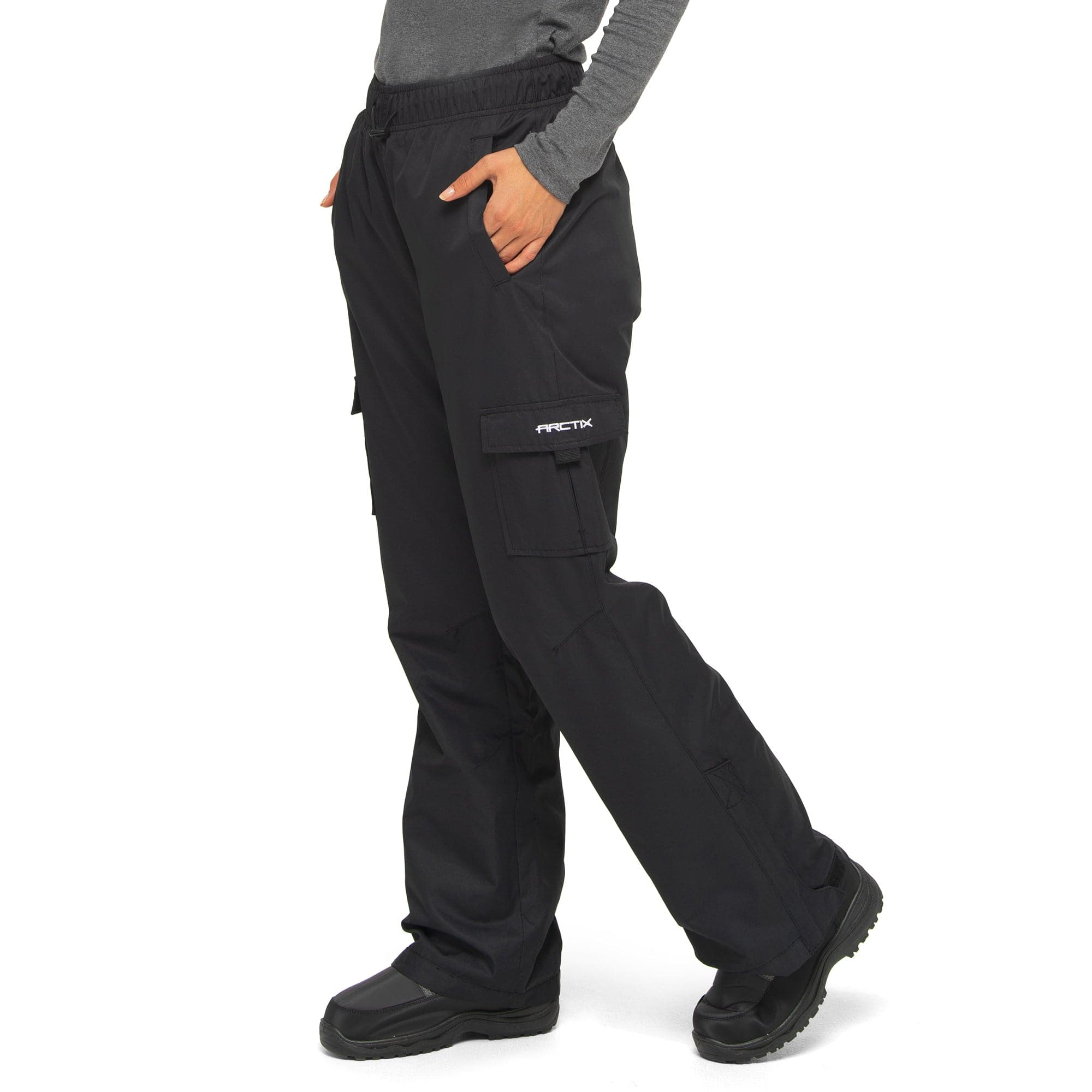 Women's Washed Silk Full-Length Cargo Pants - Drapey & Elegant