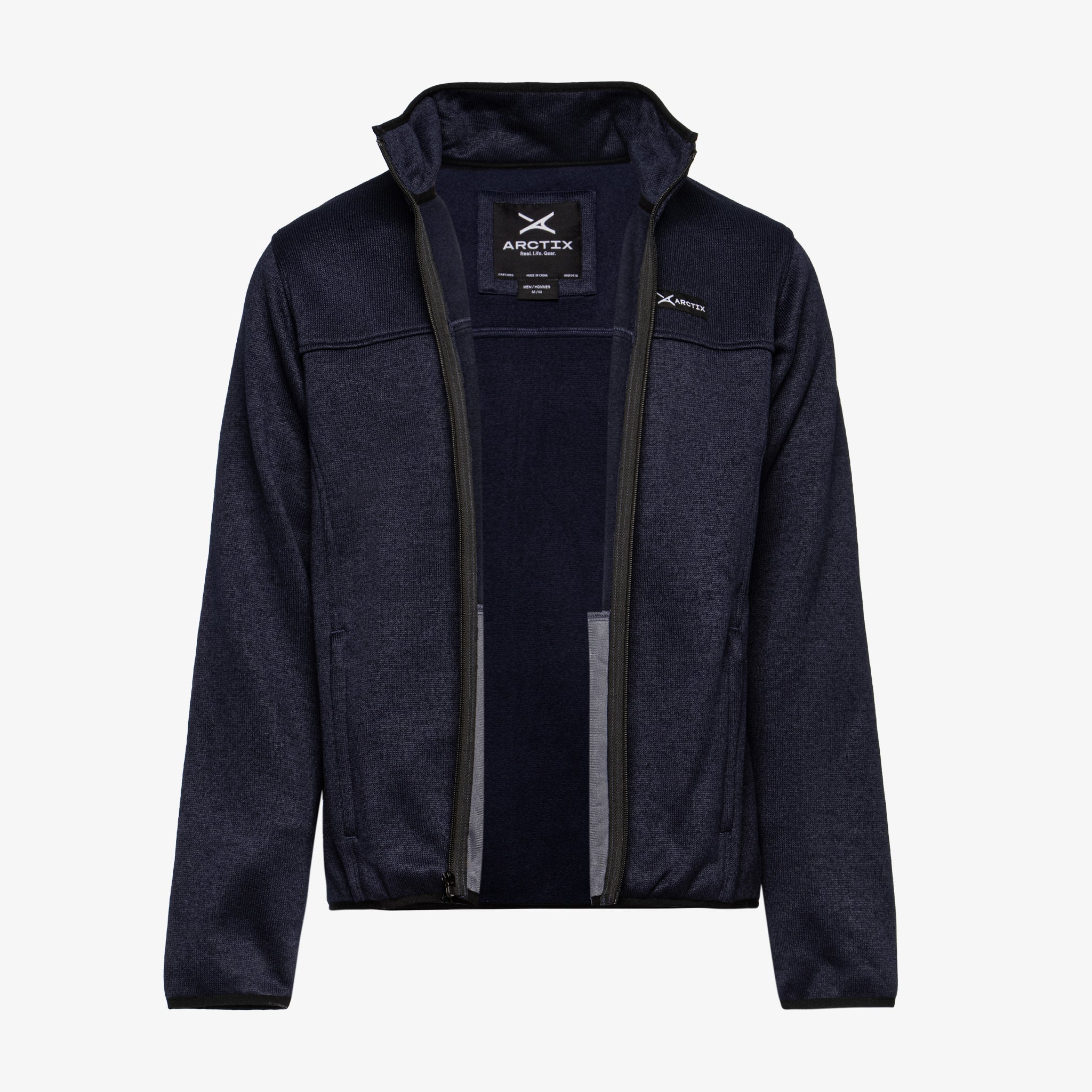 Arctix Men s Sweater Fleece Trek Jacket Blue Night Melange L