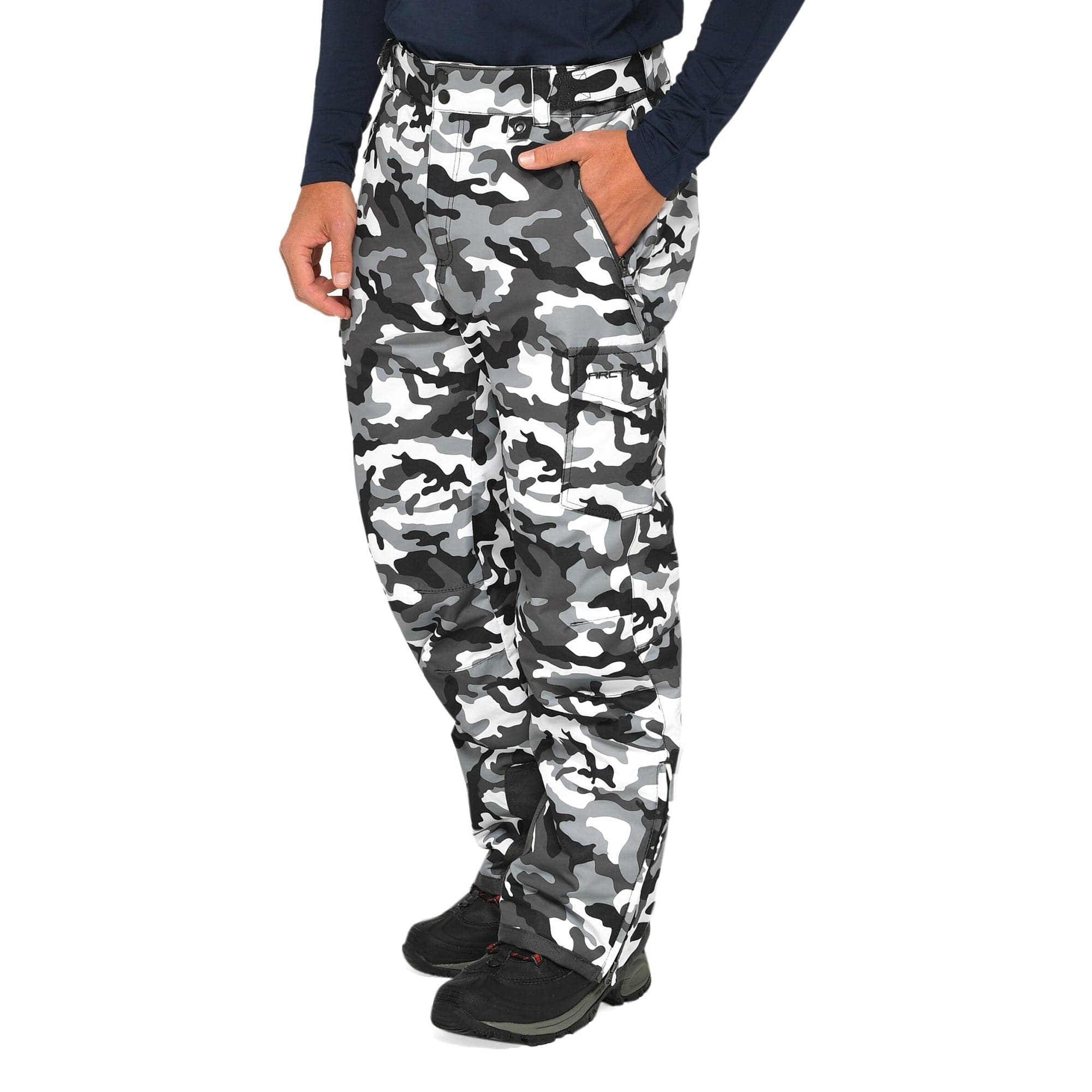 Snow camo fashion cargo pants